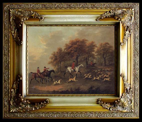 framed  John Nost Sartorius Entering The Woods,A Hunt, Ta051